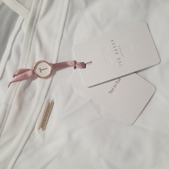 💕TED BAKER💕 White Mesh Panel One-Piece Swimsuit - Picture 13 of 16